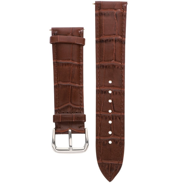 EeaseMX Correa de reloj universal de piel de vaca con estampado de cocodrilo de 22 mm