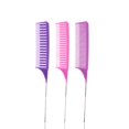thumbnail image 1 of SKYPIA Juego de peines para el cabello para teñir profesional de 3 piezas, peines destacados para estilista, juego de cepillos para peinar con peines largos de estilista de cola de rata de acero inoxi, 1 of 5
