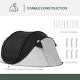 thumbnail image 5 of Outsunny Pop Up Tent, Instant Camping Tent with Porch and Carry Bag, 3000mm Waterproof, for 2-3 People, Black, (Poles Included),, 5 of 10
