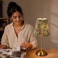 thumbnail image 7 of Miwamany Vintage Cordless Table Lamp, Rechargeable Battery Operated Lamp with 3 Color Temperatures Stepless Dimming, Floral Bedside Nightstand Lamp for Bedroom, Living Room, Coffee Table, Bookshelf, 7 of 7