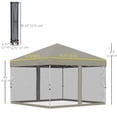 thumbnail image 3 of Outsunny 10' x 10' Pop-Up Canopy Tent Outdoor Party Tent with Mesh Walls, 3 of 10