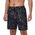 thumbnail image 1 of Balery Copper-Gold Gloss Outline Rose Bañador para hombre, shorts de playa de secado rápido con entrepierna y forro de compresión-Large, 1 of 6