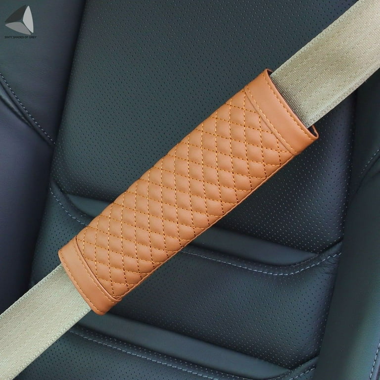 PULLIMORE 2 Packs Car Seat Belt Cover Pads, Leather Soft Shoulder Seatbelt  Pads Cover, Helps Protect Your Neck and Shoulder (Brown) 