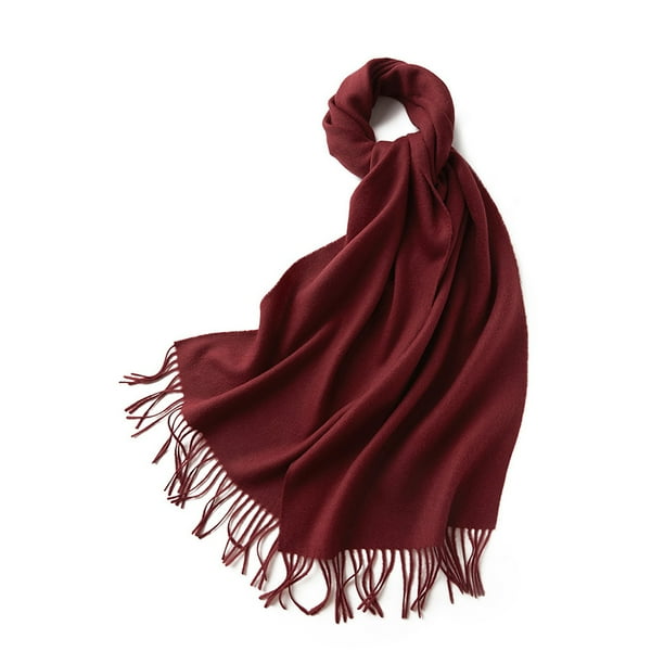 Qarigey Bufanda unisex versátil de tela y transpirable para la comodidad del invierno Bufandas de punto fino de invierno Accesorios de disfraces Vino rojo