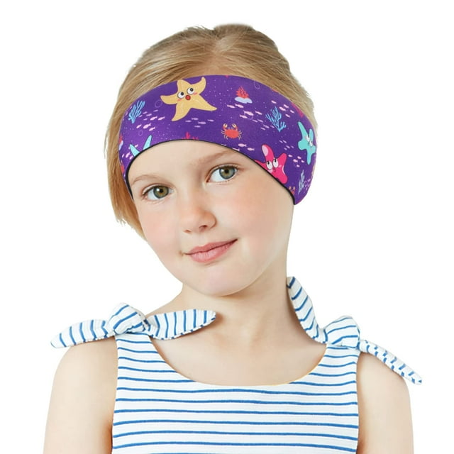 Cinta para el cabello MoKo para natación, diadema impermeable para niños, talla S, color púrpura