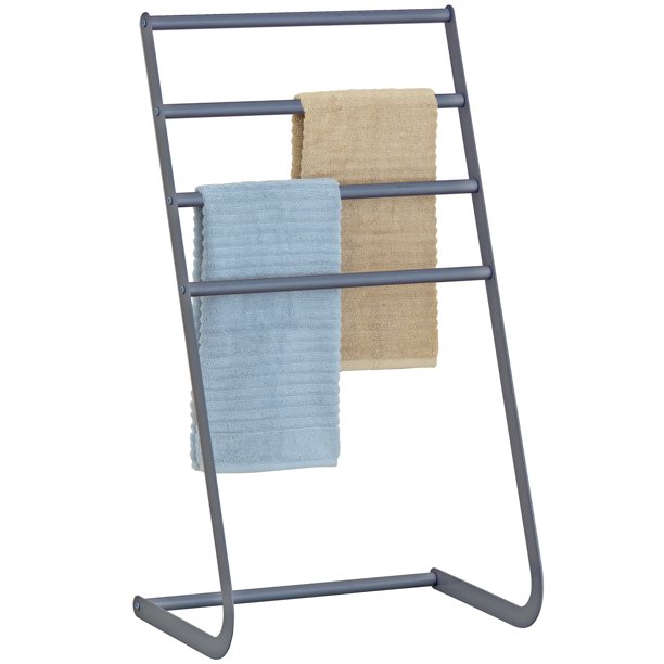 MyGift 32 Inch Freestanding Metal Towel Rack, 4 Tier Laundry Drying