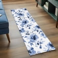 thumbnail image 3 of 2'x6' Rug Runners for Hallways Kitchen, Blue Floral Spring Non Slip Entryway Beside Floor Carpet Runner, Retro Summer Botanical Watercolor Washable Laundry Room Bedroom Throw Rugs Mat for Family Pet, 3 of 8