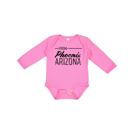 

Inktastic From Phoenix Arizona in Black Distressed Text Gift Baby Boy or Baby Girl Long Sleeve Bodysuit