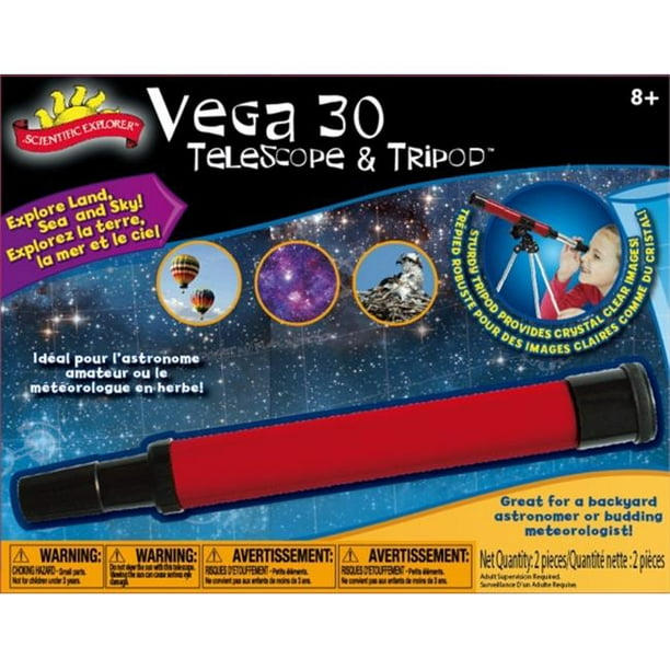 POOF-Slinky 0SA401BL Scientific Explorer Vega 30 Telescope with 30x Magnification and Metal Tabletop Tripod