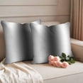 thumbnail image 2 of Dark Grey White Outdoor Waterproof Pillow Covers, Farmhouse Ombre Color Modern Simple Decorative Square Throw Pillowcase Sofa Cushion Sham for Patio/Couch/Chair, 20"x20" 2 Pack, 2 of 8