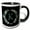 Black/White, variant on 3drose, Wreath with Monogram Initial Letter K in Green on Black Background., 11oz Two-tone Yellow Mug