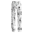 thumbnail image 4 of Pajama Pants Women Trendy Floral Print Lounge Pajama Bottoms Comfy Stretch Sleep Pants Drawstring Wide Leg Pj Bottoms, 4 of 5