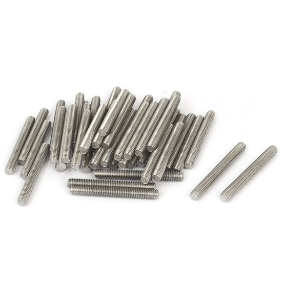 Unique Bargains M6 x 50mm 304 Stainless Steel Male Threaded Rod Bar Studs Silver Tone 50 Pcs