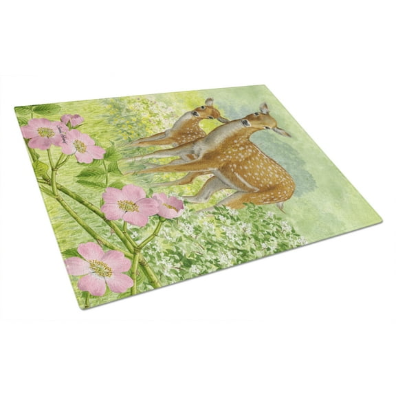 Caroline's Treasures ASA2130LCB Fallow Deer & Calf Glass Cutting Board Large, 12H x 16W, multicolor
