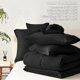thumbnail image 5 of Juego de edredón CozyLux, tamaño king, negro, 7 piezas, para todas las estaciones, 5 of 7