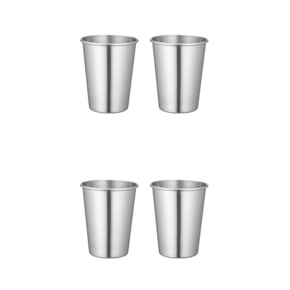 Pitycbo 4 Psc Stainless Steel Cups Metal Pint Tumbler Unbreakable Drinking Cups for Kids