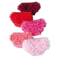 thumbnail image 2 of LYMAYTER Baby Girls Cute Ruffle Diaper Cover for 0-24M Infant Solid Color Mesh Tutu Shorts Comfortable Bottoms, 2 of 7