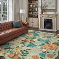 thumbnail image 3 of BERTHMEER Large 8'x10' Area Rugs for Living Room Green Floral Rugs for Bedroom Playroom Office Vintage Carpets Machine Washable Farmhouse Dining Room Oriental Flower Non Slip Rugs, Multicolor, 3 of 7