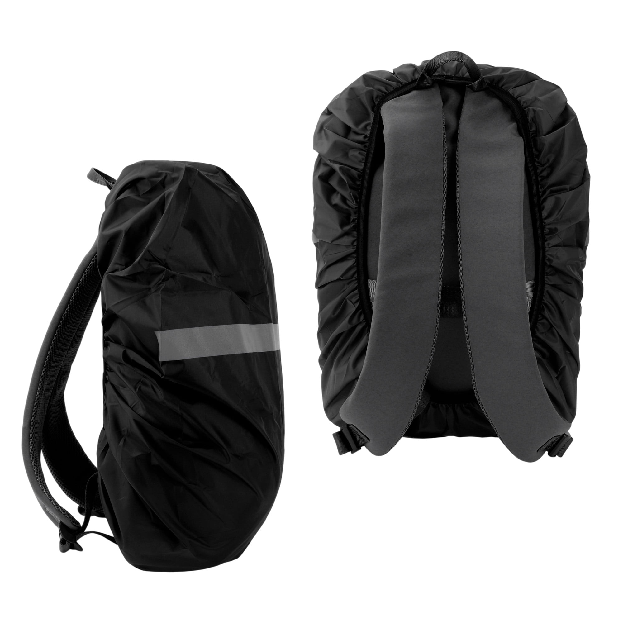 Unique Bargains Reflective Waterproof Backpack Rain Cover Black