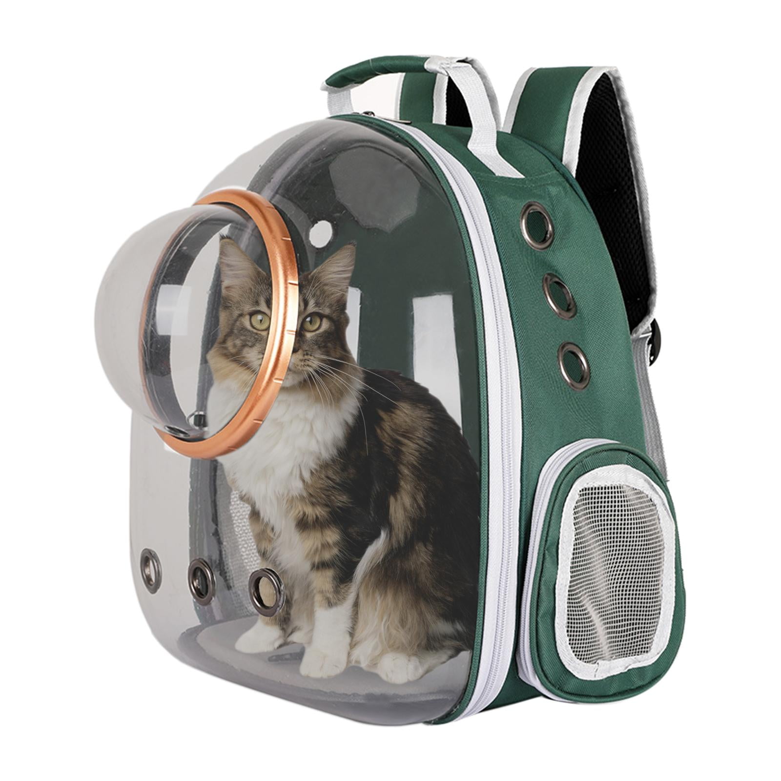Fzaqwen Cat Dog Carrier Clear Capsule Backpack Travel Sightseeing Knapsack Green