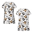 thumbnail image 3 of Kuqiui French Bulldog3 Pattern Women's Short-sleeved Nightgown,Casual Sleep A-line Sleepwear Comfy Sleepshirt,Cute Breathable Nightdress Ruffle - X-Large, 3 of 7