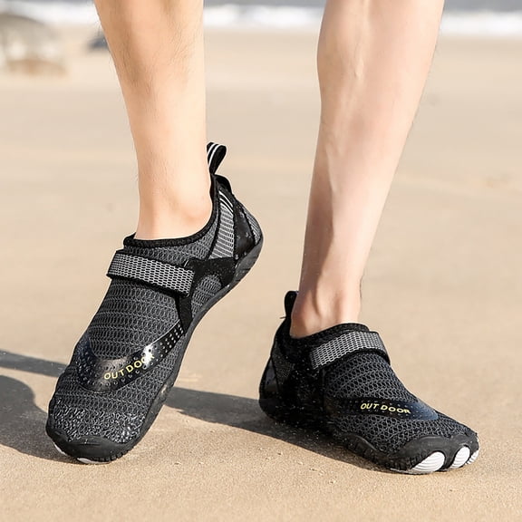 Water Shoes for Mens Plus Size Aqua Socks with Hard Sole Wide Toe Box Quick-Dry Barefoot Shoes for Hiking Beach Sports Swim Pool