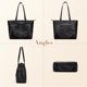 thumbnail image 5 of Bolso de mano Missnine para mujer, bolso de piel negro, 5 of 7