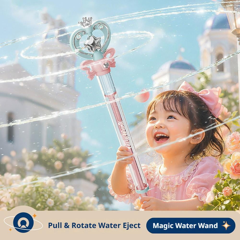 Water Wand, Firework Water Squirter, Summer Gadgets, Pastel Pink Purple Princess Magic, Crown Star Bow Decor Handheld Water Blaster Toy