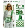 thumbnail image 3 of Lbming Checkered Nylon Crossbody Bag for Women, Spacious Checkered Bum Bag Purse Shoulder Bag Sling Bag with Shoulder Strap, 3 of 6