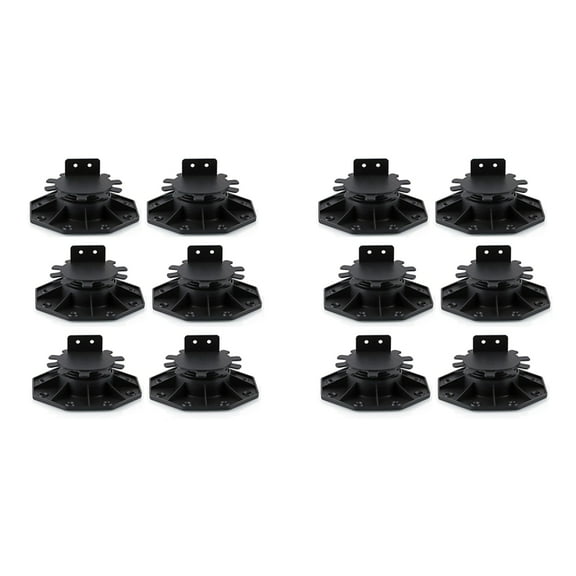 12 Pcs Joist Support Pedestals, Adjustable Decking & Flooring Support Pedestal for Deck, Timber Base