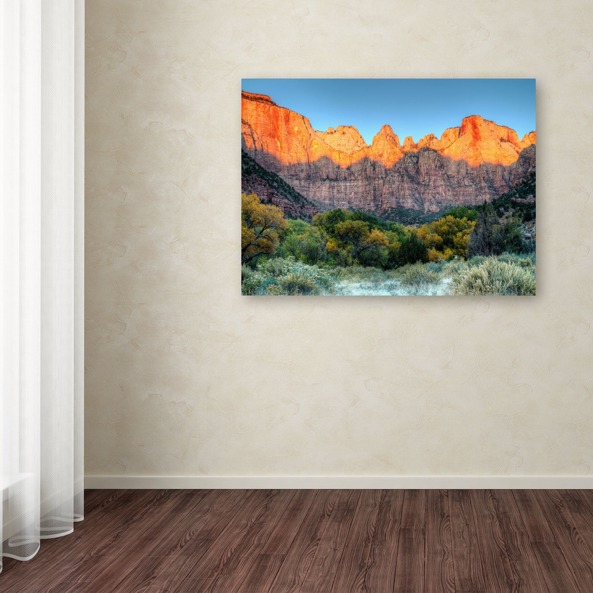 Trademark Fine Art "Zion Sunrise" Canvas Art by Pierre Leclerc