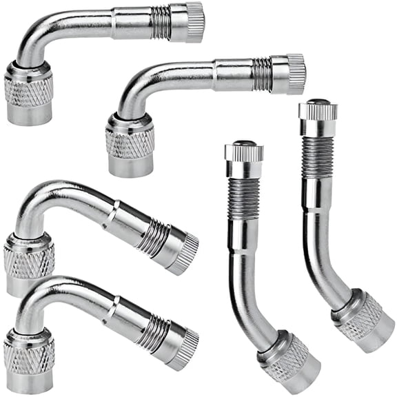 MELIVO 6-Pack Valve Stem Extenders, 45 Degree 90 Degree 135 Degree Schrader Tire Valve Extension Compatible for Dual Wheels Passenger Cars, RV, Stroller, Bicycles, Motorcycles and Trailers