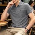 thumbnail image 3 of Lopecy-Sta Shirt for Mens Patterned Short Sleeve Button Placket Casual Business Top with Chest Pocket Comfortable Breathable Knit Tee for Men Work and Casual Occasions, 3 of 8