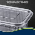 thumbnail image 4 of Clear Plastic Hinged Take-Out Containers  Clamshell Food Containers for Dessert, Cake, Snacks, Salads  Disposable, Leak-Resistant, Stackable  Takeout Tray with Secure Lid Closure 100 Pack, 48 oz, 4 of 7