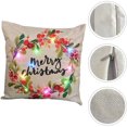 thumbnail image 2 of LED Light Up Christmas Holiday Pillow Cover Throw Pillow Cover Xmas Pillow Case with LED Lights Rustic Sofa Back Throw Cushion Cover for Winter Holiday, 2 of 8