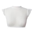 thumbnail image 4 of Byoo Little Girl Mesh Ruffle Sleeve Crop Top Short Sleeve Casual Kids T Shirt, 4 of 6