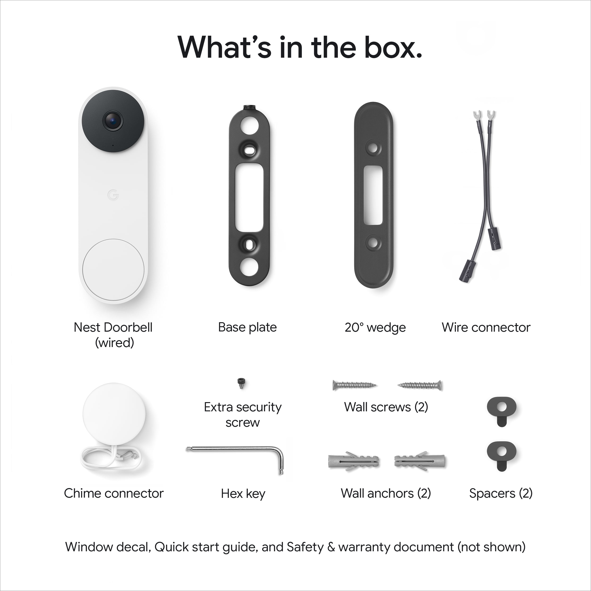 Google Nest Doorbell (Wired, 3rd Gen) - &nbsp;Snow
