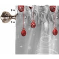 thumbnail image 5 of Christmas Tree Kitchen Curtains and Valances Set, Rod Pocket Curtains Tier Farmhouse Window Curtains 36 Inch Length, Winter Silver Leaves Red Ball Snowflake 3 Piece Kitchen Curtains Set, 5 of 6