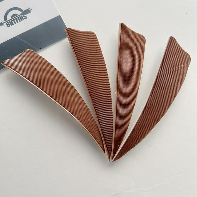 50PCS 3 Inch Shield Archery Arrow Turkey Feathers Fletching Right Wing For Hunting Accessories Brown