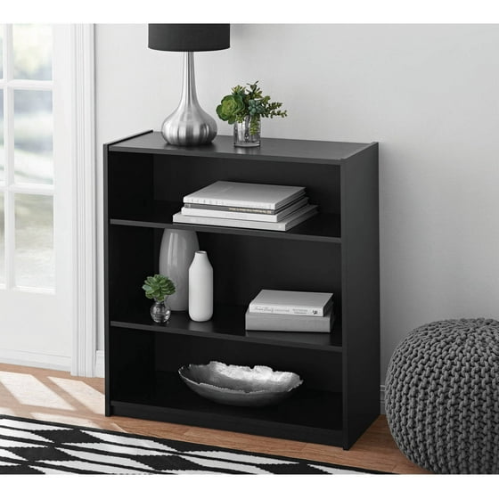 Mainstays 3-Shelf Standard Bookcase, Multiple Colors