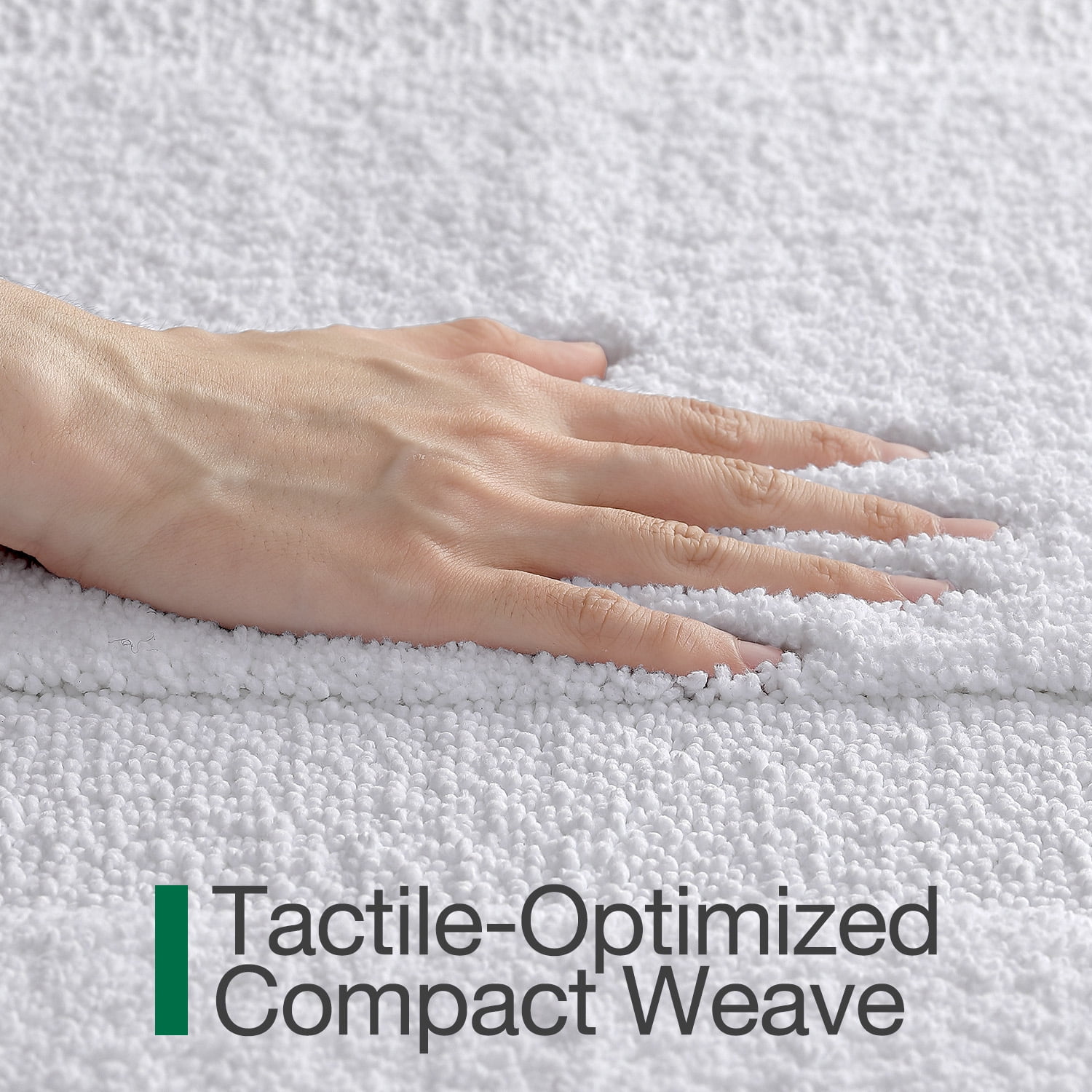 FRABE Non Slip Bathroom Rug with Rubber Backing, Ultra Absorbent Quick Dry Microfiber Bath Mat, Machine Washable, White, 24"x60"