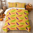 thumbnail image 2 of Erosebridal Cartoon Bat Quilt Full, Halloween Full Bedspread Sets for Boys Girls, Mustard Orange Purple Light Green, 3pcs 1 Coverlet and 2 Pillowcases, 2 of 7