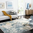 thumbnail image 2 of SAFAVIEH Skyler Luka Distressed Area Rug, Navy/Gold, 6'7" x 6'7" Square, 2 of 9