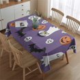 thumbnail image 2 of Purple Halloween Ghosts Skulls and Bats Rectangle Tablecloth 60"x84",Waterproof Polyester Rectangle Table Cloth, Wipeable Spillproof Polyester Tablecloth for Dining, Camping, Indoor and Outdoor, 2 of 5