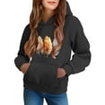 thumbnail image 2 of bbymog Girls Fashion Graphic Hoodie with Pocket Fall and Winter Long Sleeve Hooded Sweatshirt Casual Teen Girl Clothes Black 11 Years, 2 of 6