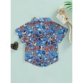 thumbnail image 5 of Boy Summer Shirt, 1-5Years Old Cartoon Pattern Printed Kid Lapel Neck Short Sleeve Tops Button Down Clothing for Children, 5 of 10