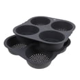 thumbnail image 1 of AURARMLET 2Ud De Silicona Negro Para Hamburguesas Con 4 Cavidades Redondo, 1 of 6