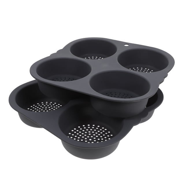 AURARMLET 2Ud De Silicona Negro Para Hamburguesas Con 4 Cavidades Redondo