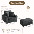 thumbnail image 2 of DREAMISDEA Oversized Accent Chair with Storage Ottoman & Cup Holder, Faux Fur Upholstered Sofa Bed Indoor Chaise Lounge Chair for Living Room, Comfy Large Arm Chair Reading Seat - Dark Gray, 2 of 6