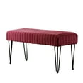 thumbnail image 6 of Home Soft Things Super Soft Faux-Fur Upholstered Bench Ottoman, Tawny Port, 46"x16"x22", 6 of 6